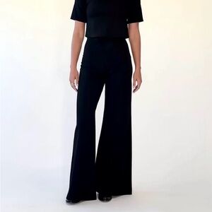 Ripley Rader High-Waist Black Wide-Leg Ponte Knit Stretch Pants size 3 Medium